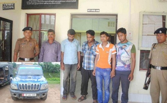 Police seized contrabands of more than 3, 00, 000 rupees: Five detained along with a vehicle Police seized contrabands of more than 3, 00, 000 rupees: Five detained along with a vehicle